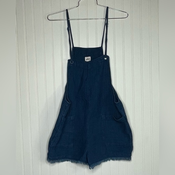 Aerie Crepe Raw Hem Shortall Romper - Picture 2 of 8